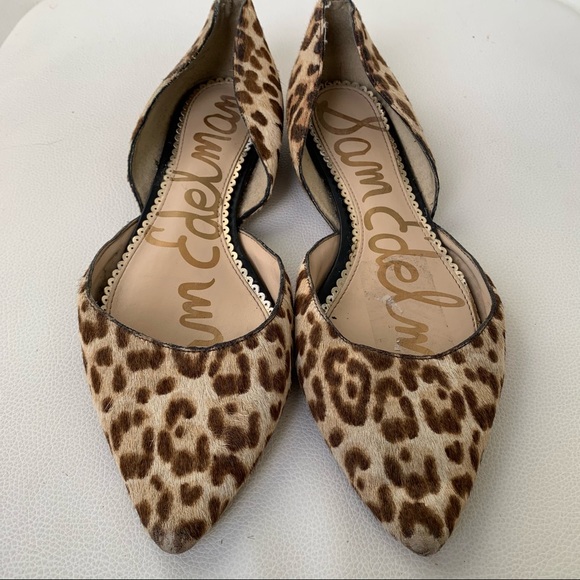 Sam Edelman Leopard Print Calf Hair Rodney D'orsay Flats - Picture 2 of 6